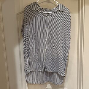 Old Navy Black and White Striped Blouse